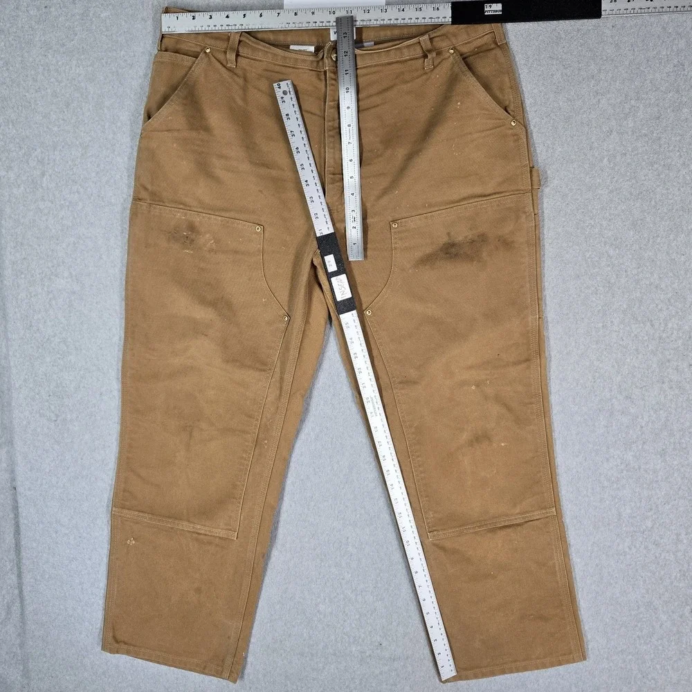 VINTAGE Carhartt Men Pants 40X30 Brown Double Knee Dungaree Made In USA READ